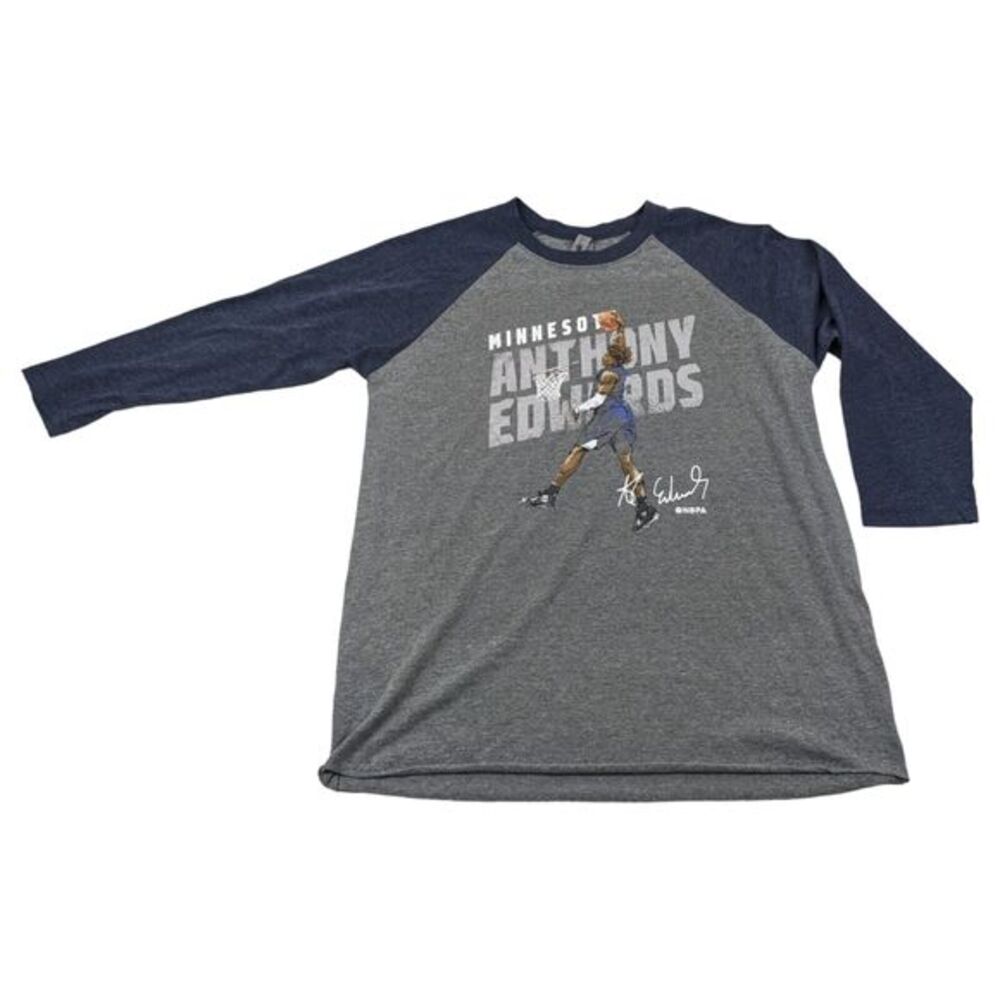 NBA Minnesota Timberwolves Anthony Edwards Mens‎ Size M Raglan Sleeve